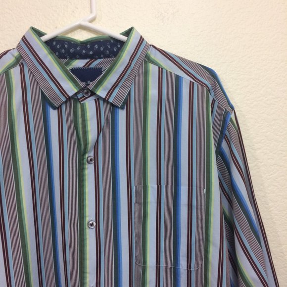 Tommy Bahama Mens Shirt Bravo Sunset Surf Stripes - Picture 2 of 16